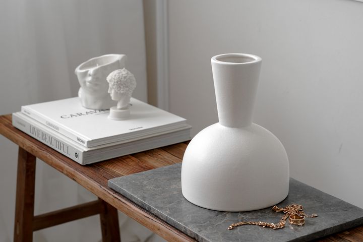 Laura Skandinavische Vase, Weiß