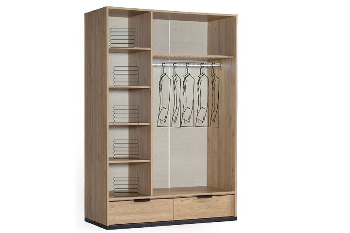 Colosseum Kledingkast met 3 Deuren, Walnoot