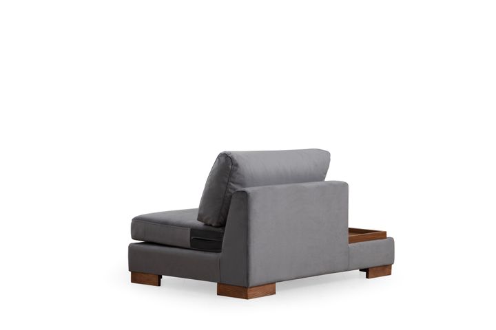 Tulip Modulaire Hoek, enkele Module met Linker Tafel, Grijs