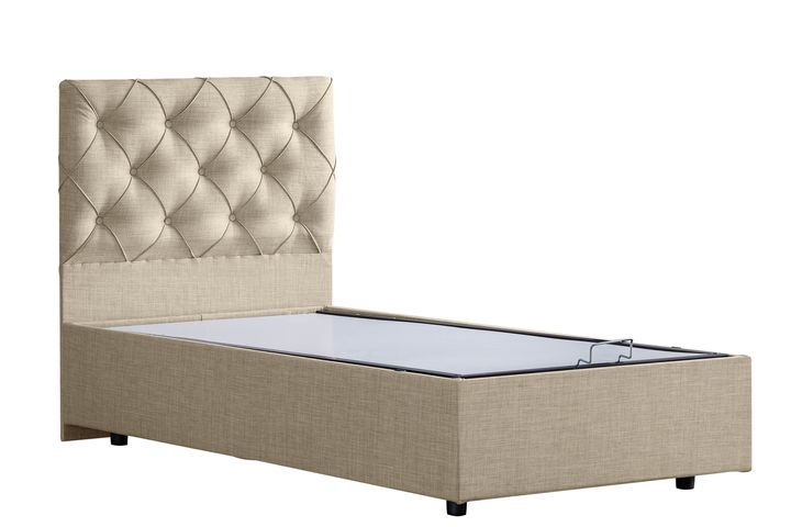 Peggy Plus Boxspringbedset, 90x200 cm, Creme