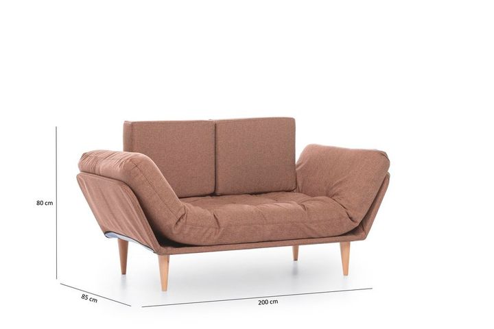 Futon Nina 2-Zitsbank, Lichtbruin