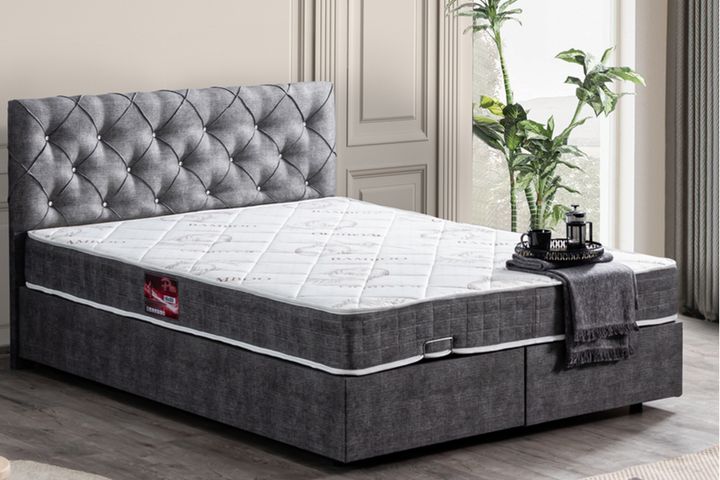 Peggy Plus Boxspringbedset, 140x190 cm, Grijs