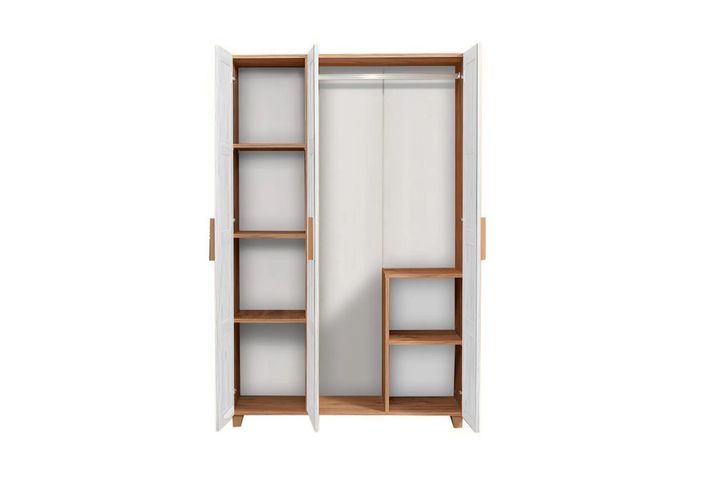 Leva Jungle Kledingkast met 3 Deuren, Pijnboom en Wit