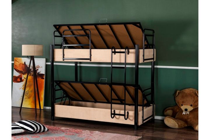 Ranba Bunk Bed, 90 x 190 cm, Black