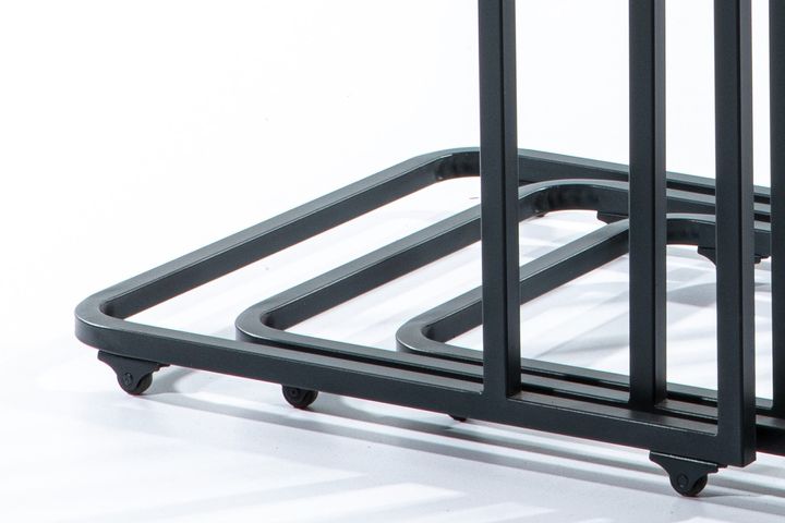 Mono C Bijzettafel, 3 Dlg, Antraciet, Wit Marmer