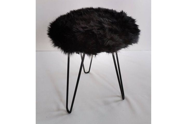 Impala Pluche Poef, Zwart