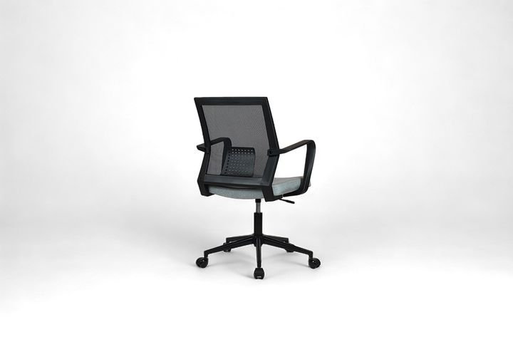 Mesh Bureaustoel, Metalen Poten, Grijs