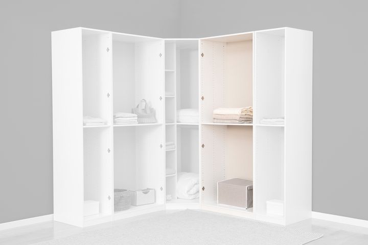 Luna Nox 2 Door Open Wardrobe, White