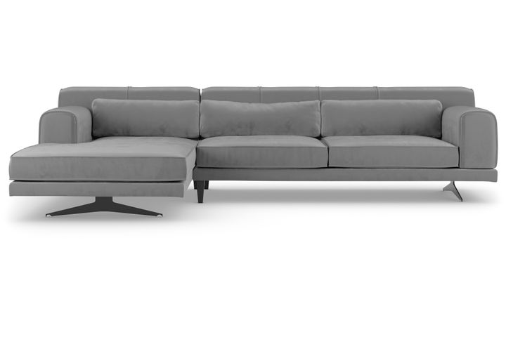 Jivago Corner Sofa Left Chaise, Steel Grey