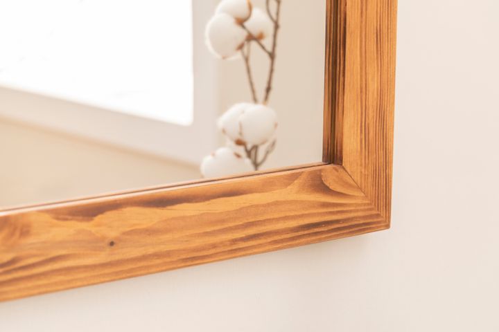 Wood Rechthoekige Houten Staande Spiegel, 140x60 cm, Bruin