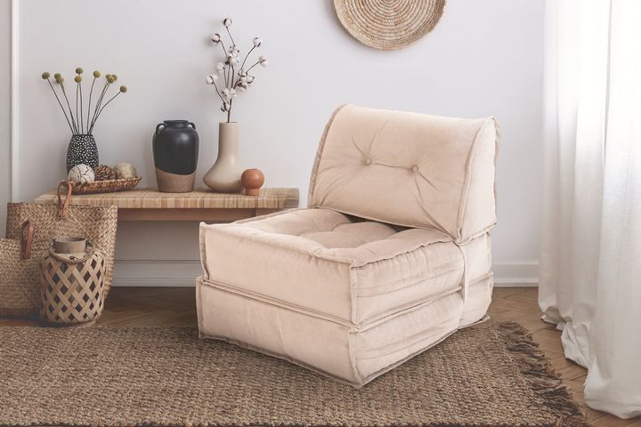 Mocca Opklapbare Fauteuil, Beige