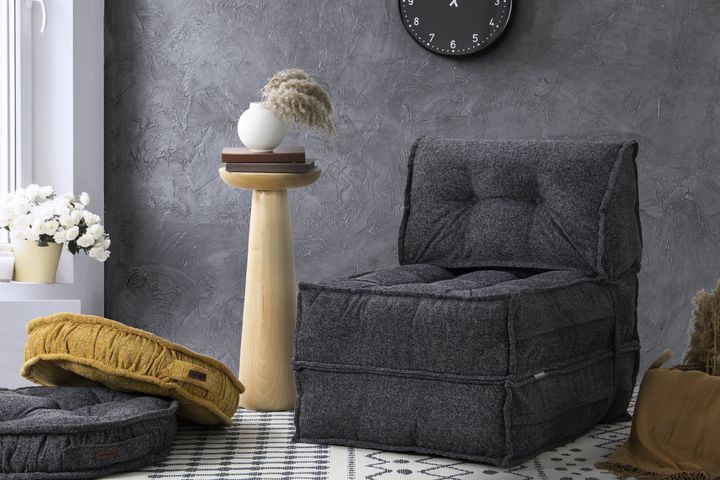 Mocca Opklapbare Fauteuil, Antraciet