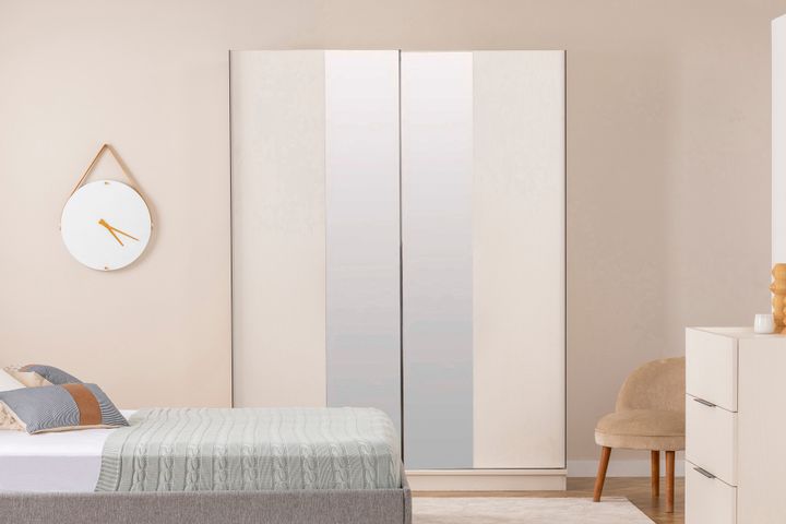 Luke 2 Door Sliding Wardrobe, 160 cm, White