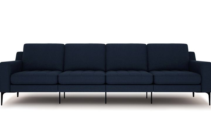 Normod 4-Sitzer Sofa mit Schwarzen Metallbeinen, Dunkelblau