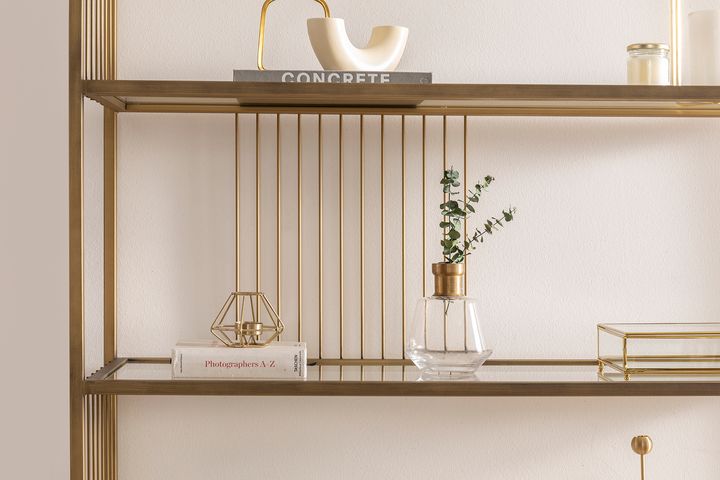 Stream Boekenkast, 120 cm, Messing