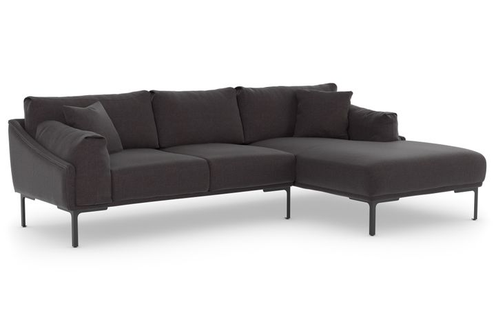 Leo Corner Sofa Right Chaise, Charcoal Grey