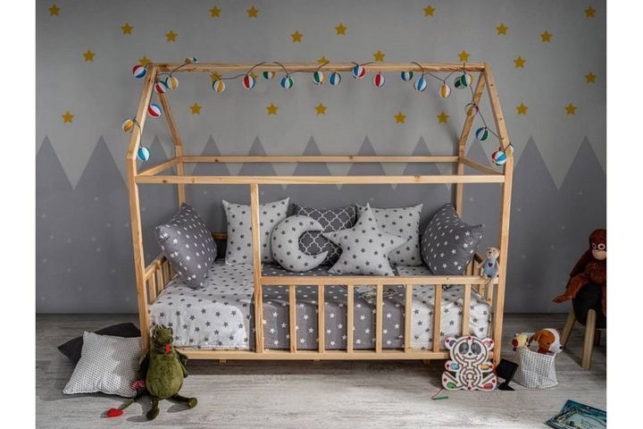 Lovely Children's Montessori Bed Frame, Light Wood