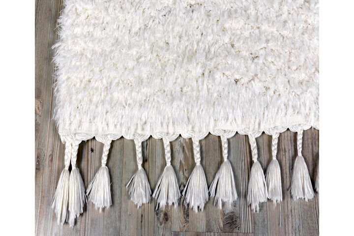 Marakesh Shaggy Tapijt, 200x290 cm, Wit