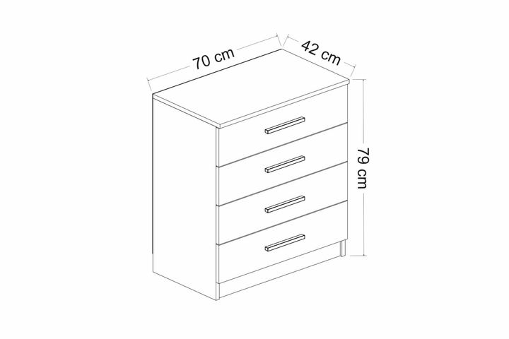Tideway Ladekast met 4 Lades, Antraciet en Walnoot