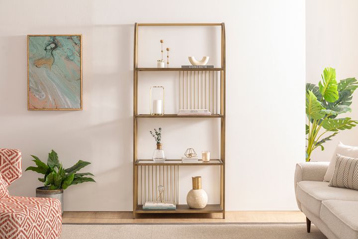 Stream Boekenkast, 80 cm, Messing