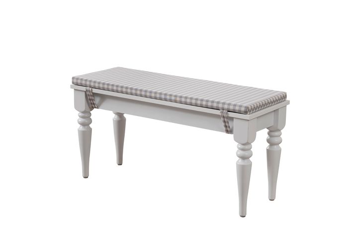 White Bank Grijs Kussen, 95 Cm