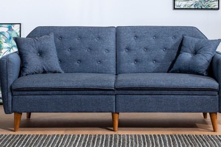 Terra Three Seater Sofa Bed, Fabric in Navy Blue