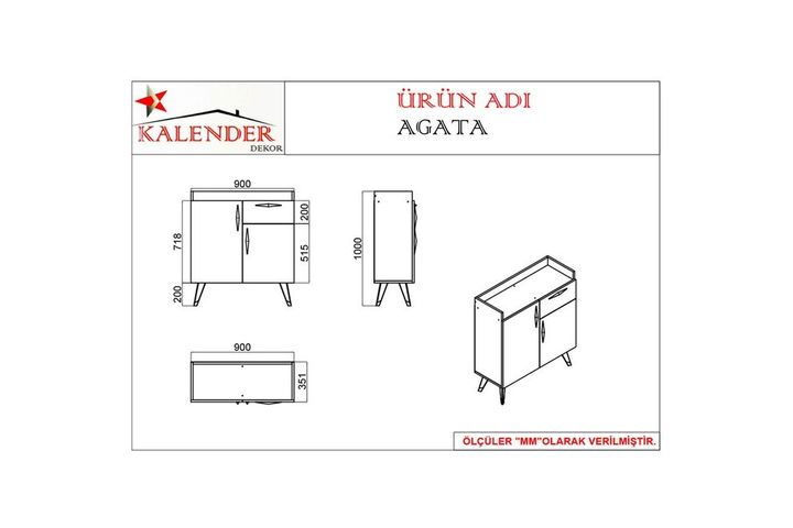 Agata Kitchen Cabinet, Light Wood