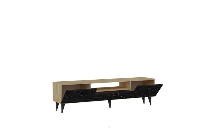 Cavelli TV Unit, 150 cm, Oak & Black