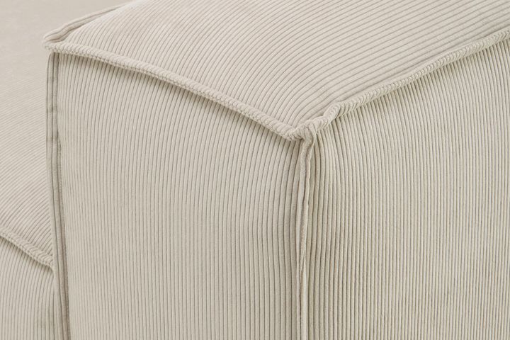 Frid Ruffelfluwelen 3-Zitsbank, Wit