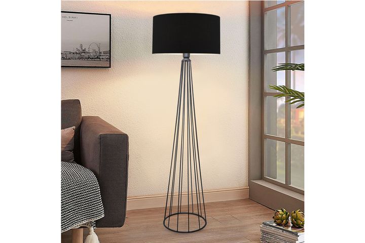 Homing Ardenia Metalen Vloerlamp, Zwart