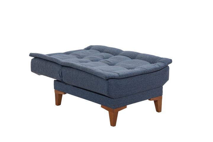 Kelly Fauteuil In Linnen Stof, Donkerblauw