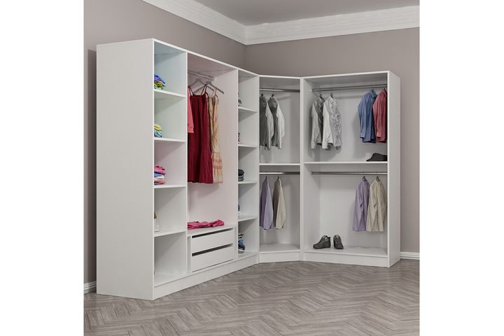 Medway Tideway Kledingkast met 7 Deuren, Wit en Zwart