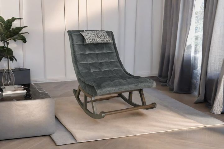 Asedia Maeve Schommelstoel, Antraciet & Walnoot