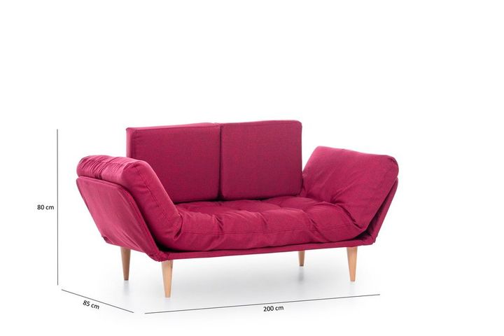 Futon Nina 2-Zitsbank, Bordeauxrood