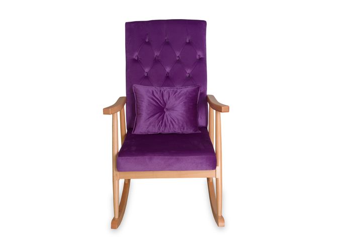 Asedia Trend Schommelstoel Gestoffeerd, Violet & Natuurlijke Kleur