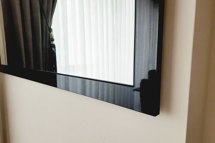 Wood Rechthoekige Staande Spiegel, 150x60 cm, Zwart