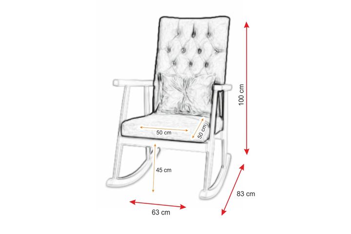 Asedia Trend Retro Schommelstoel, Kleurrijk & Natuurlijke Kleur