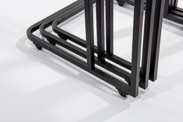 Mono C-Vormige Zettafels, 3-Delig, Wit