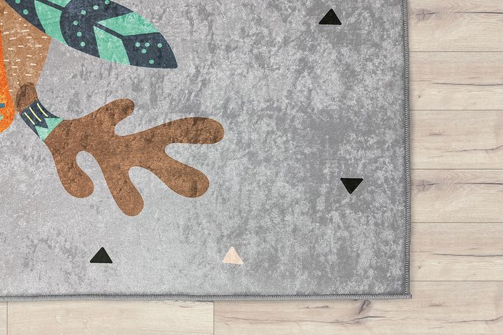 Caprice Deer Print Children's Rug, 100 x 150 cm, Grey