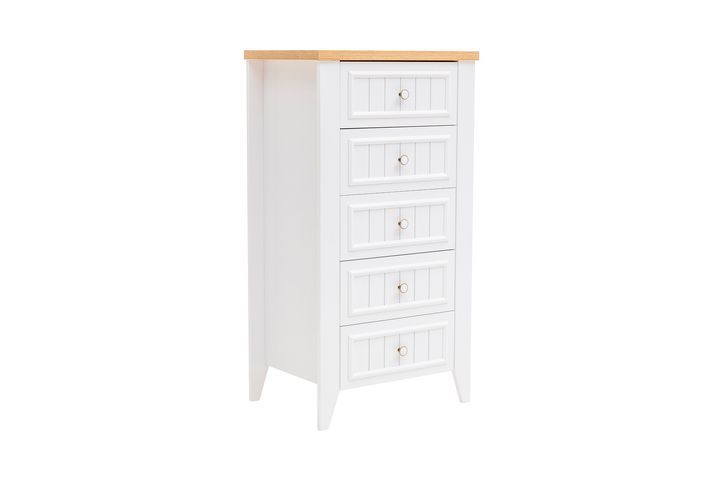 Lora Narrow Chest of Drawers, White