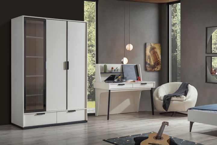 Colosseum Kledingkast met 3 Deuren, Wit