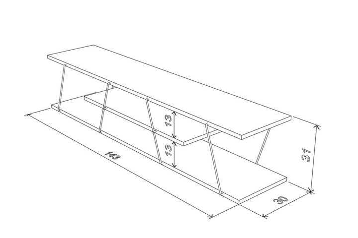 Tars TV Unit, 143 cm, White