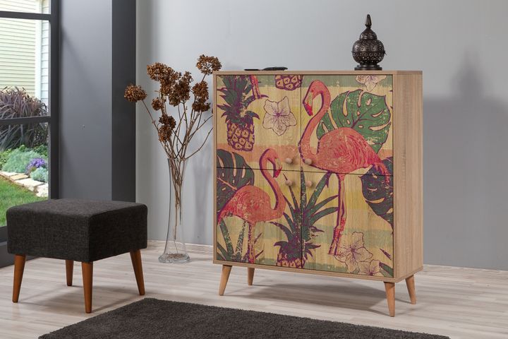 Flamingo Square Sideboard, Pink