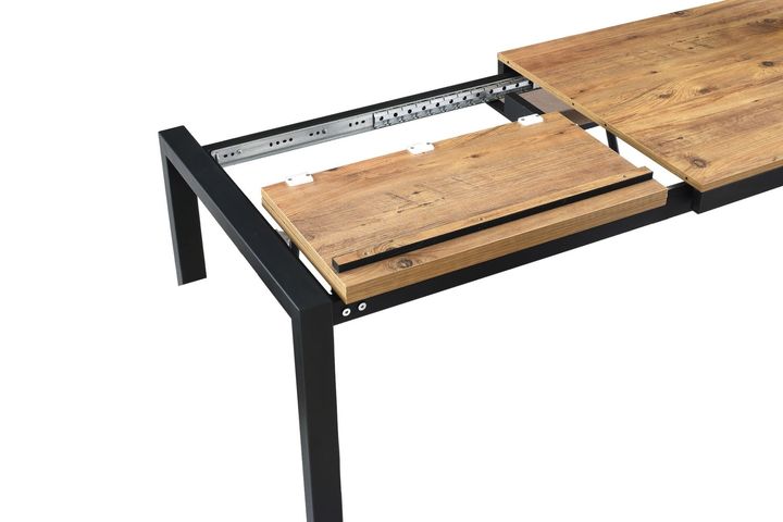 Lato Uitschuifbare Tafel, 75x120 cm, Walnoot en Zwart