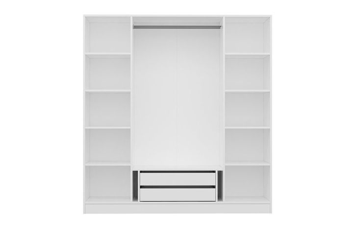 Medway Itz Kledingkast met 4 Deuren en 2 Lades, 190 cm, Walnoot