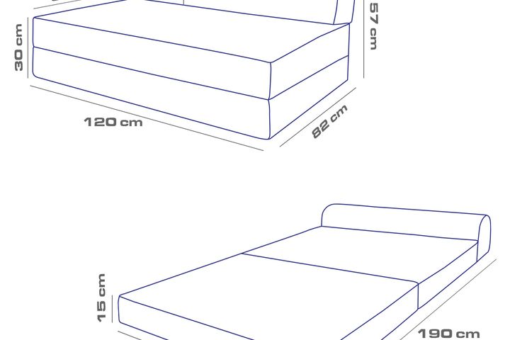 Magic Opklapbare Slaapbank, Donkerblauw