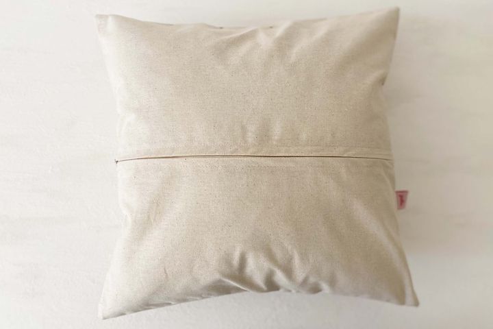 Galia Striped Scandinavian Design Punch Cushion Cover, 40 x 40 cm, Ecru