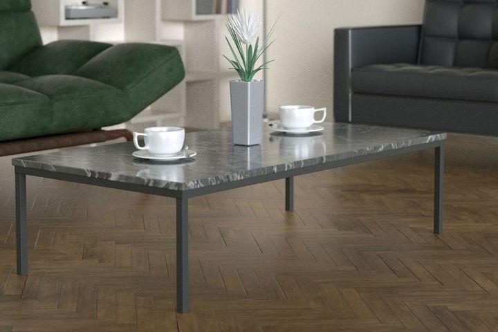 Shiny Coffee Table, Grey & Silver