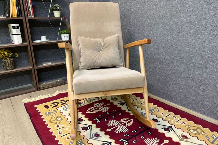 Asedia Trend Schommelstoel, Beige & Natuurlijke Kleur