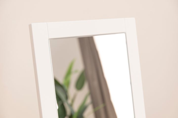 Wood Modernee Staande Spiegel met Pooten, 140x40 cm, Wit